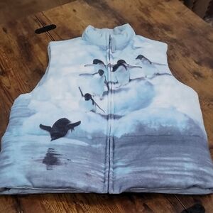 REVERSIBLE Old Navy Blue Puffer Vest. Solid Blues When Reversed